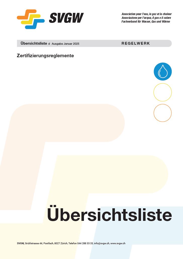 ZW-Übersichtsliste; Zertifizierungsreglemente