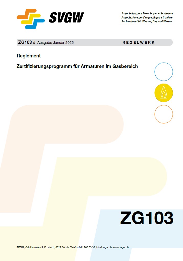 ZG103 d - Reglement; Zertifizierungsprogramm für Armaturen im Gasbereich