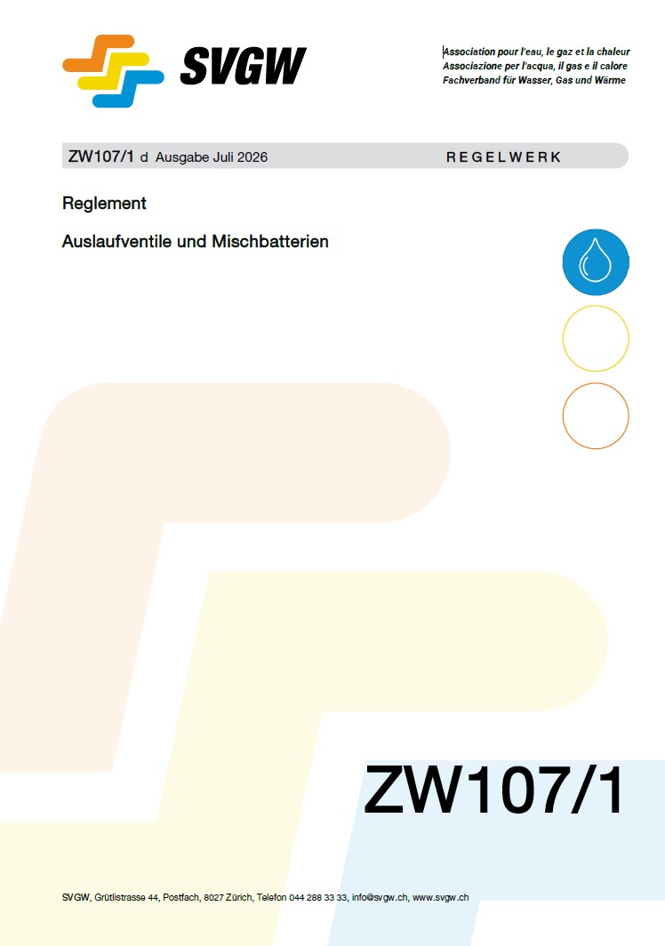 ZW107/1 d - Reglement; Auslaufventile und Mischbatterien