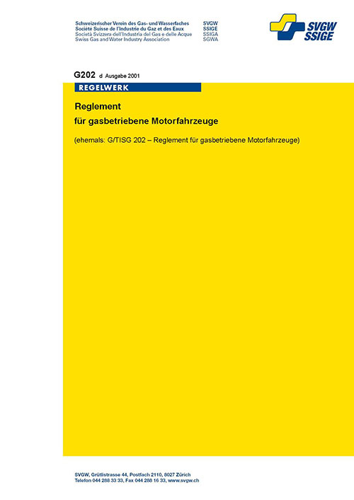 G202 d (vormals G/TISG202 d) Reglement für gasbetriebene Motorfahrzeuge