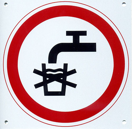 Schild «kein Trinkwasser» 9 x 9 cm