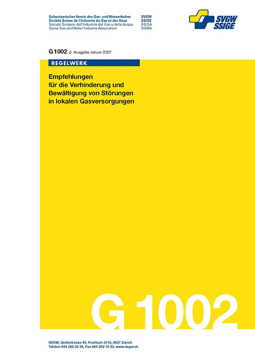 G1002 d Empfehlungen für die Verhinderung und Bewältigung von Störungen in lokalen Gasversorgungen (1)