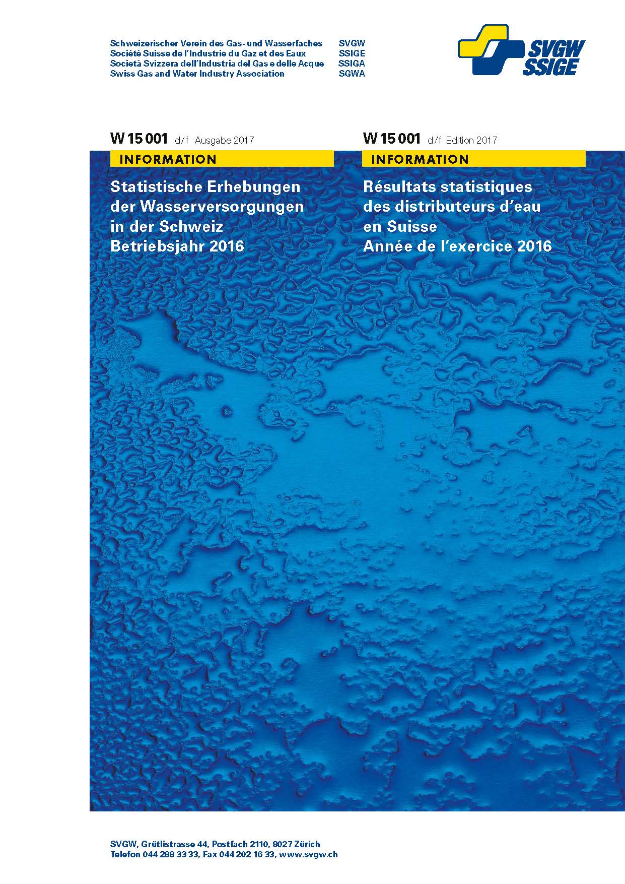 W15001 d/f Wasserstatistik 2017 (Betriebsjahr 2016)