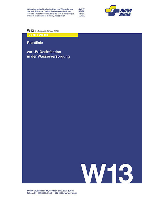 W13 d Richtlinie zur UV-Desinfektion in der Wasserversorgung