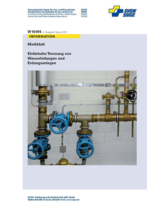 W10015 d Merkblatt; Elektrische Trennung von Wasserleitungen und Erdungsanlagen (1)