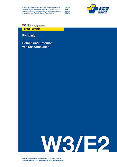 W3/E2 d Richtlinie; Betrieb und Unterhalt von Sanitäranlagen