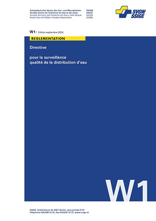 W1 f Directive pour la surveillance qualité de la distribution d'eau