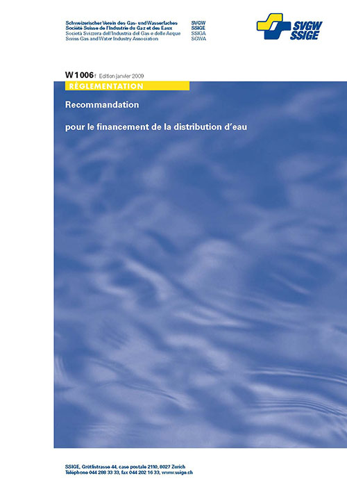 W1006 f Recommandations pour le financement de la distribution d'eau