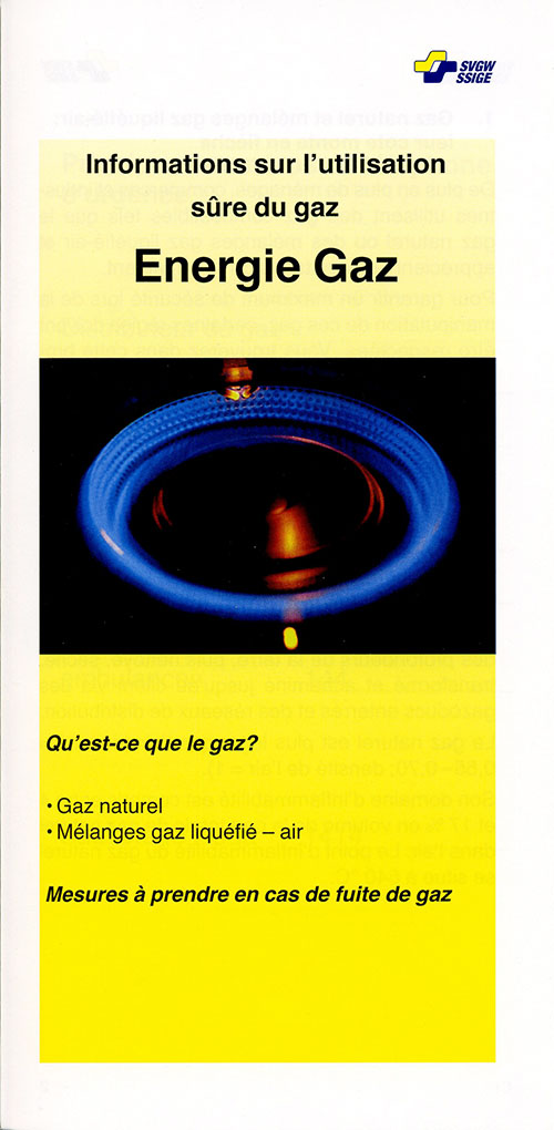 Leporello 001 f; Informations sur l'utilisation sûre du gaz