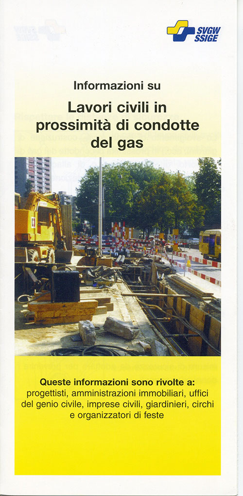 Leporello 003 i; Informazioni su lavori civili in prossimità di condotte del gas