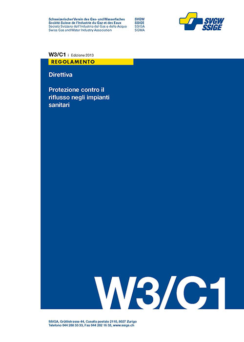 W3/C1 i Direttiva; Protezione contro il riflusso negli impianti sanitari