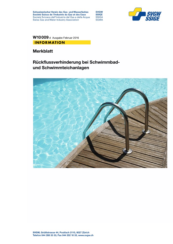 W10009 d Merkblatt; Rückflussverhinderung bei Schwimmbad- und Schwimmteichanlagen