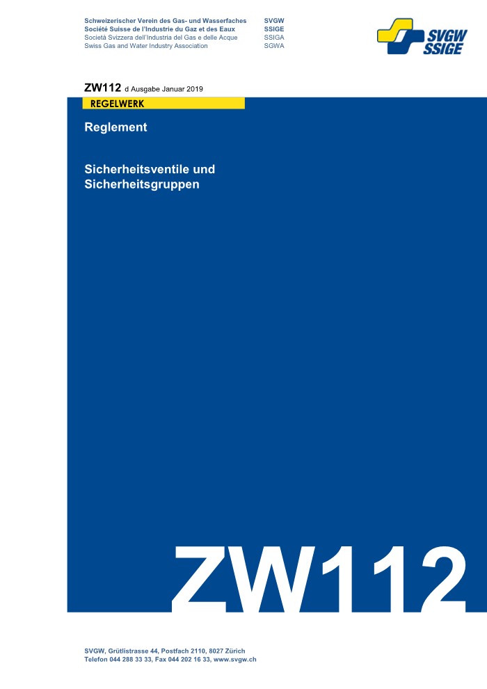 ZW112 d - Reglement; Sicherheitsventile und Sicherheitsgruppen