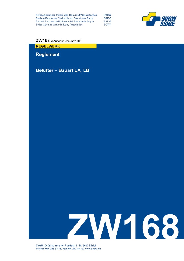 ZW168 d - Reglement; Belüfter – Bauart LA, LB