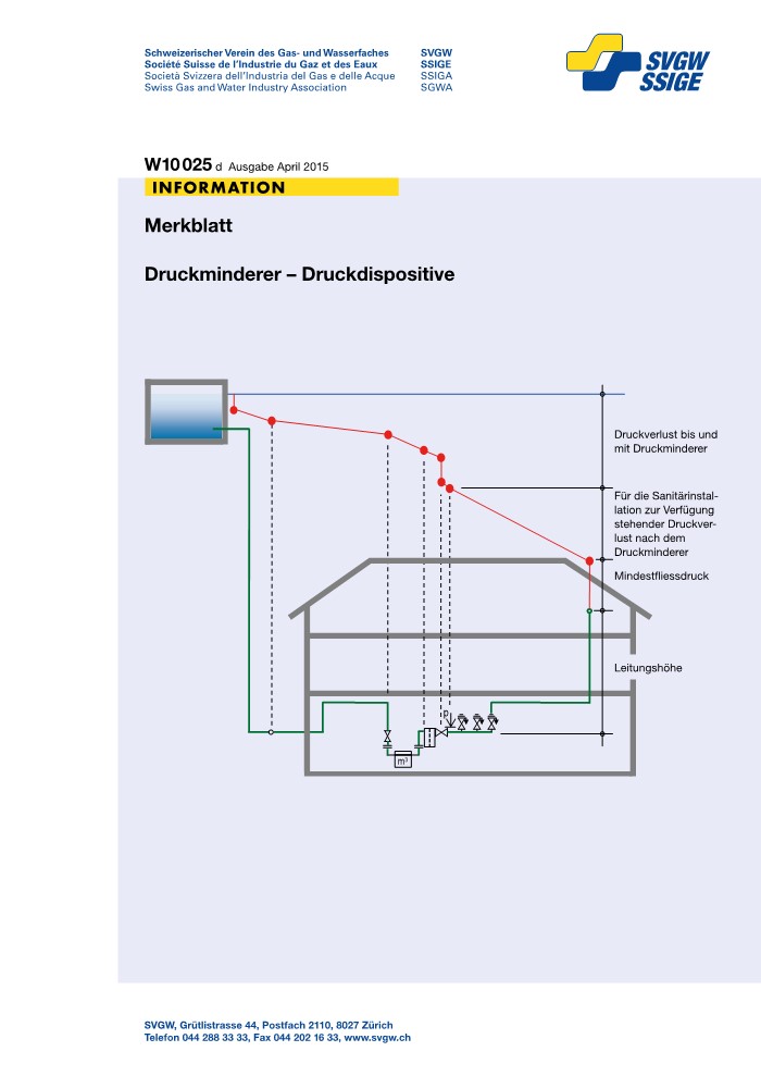 W10025 d Merkblatt; Druckminderer - Druckdispositive