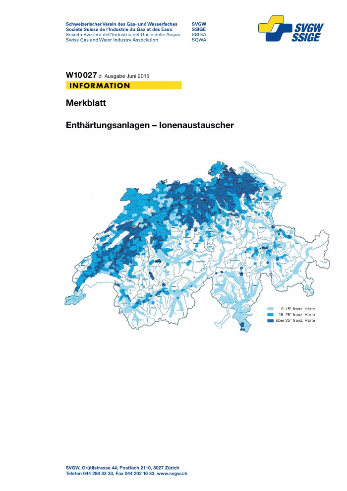 W10027 d Merkblatt; Enthärtungsanlagen - Ionenaustauscher