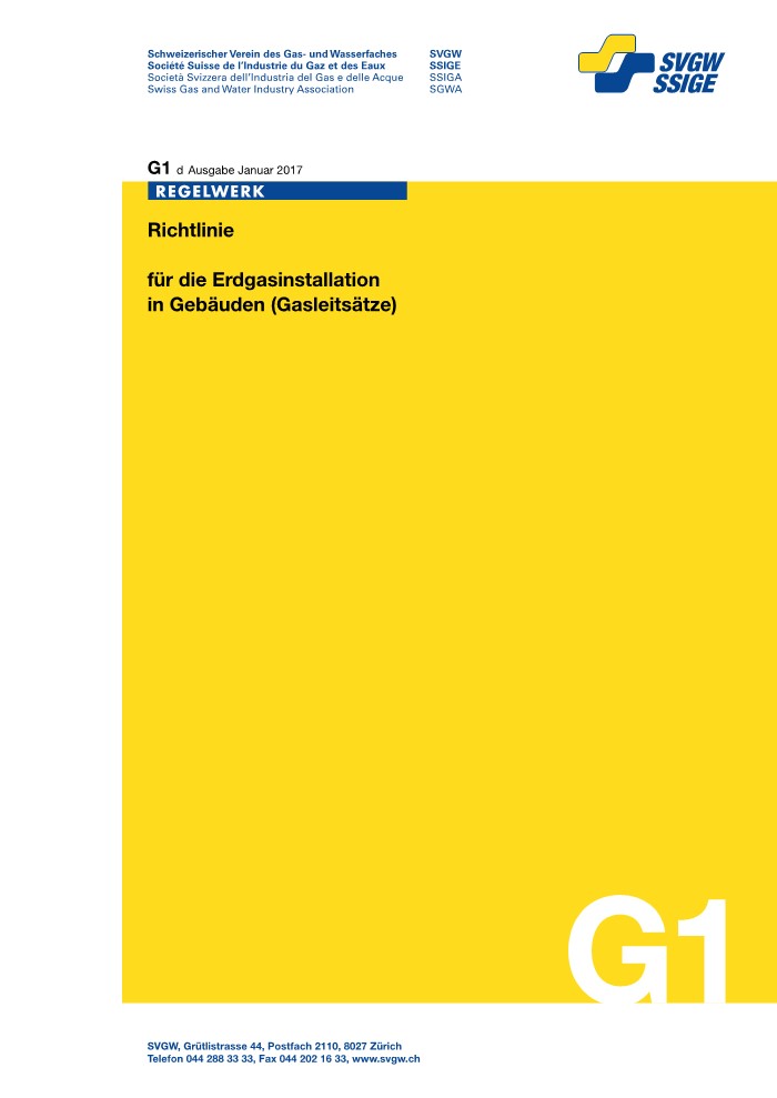 G1 d Richtlinie für die Erdgasinstallation in Gebäuden (Gasleitsätze) (1)