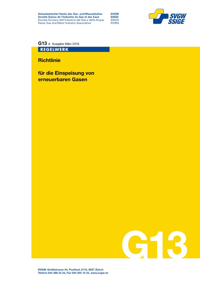 G13 d Richtlinie für die Einspeisung von erneuerbaren Gasen (1)