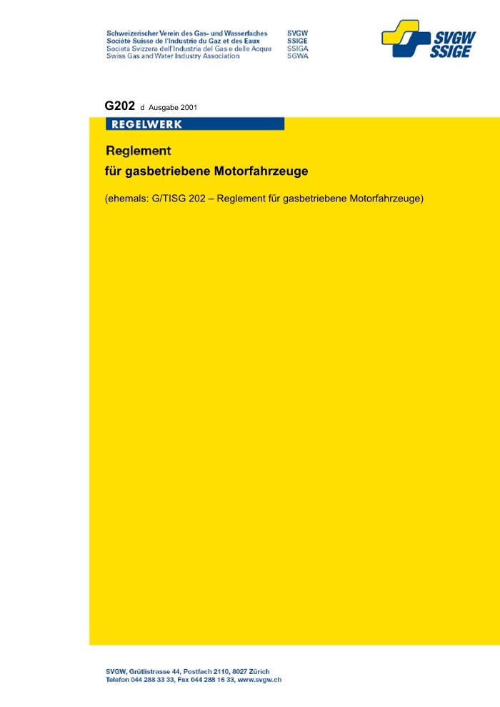 G202 d (vormals G/TISG202 d) Reglement für gasbetriebene Motorfahrzeuge (1)