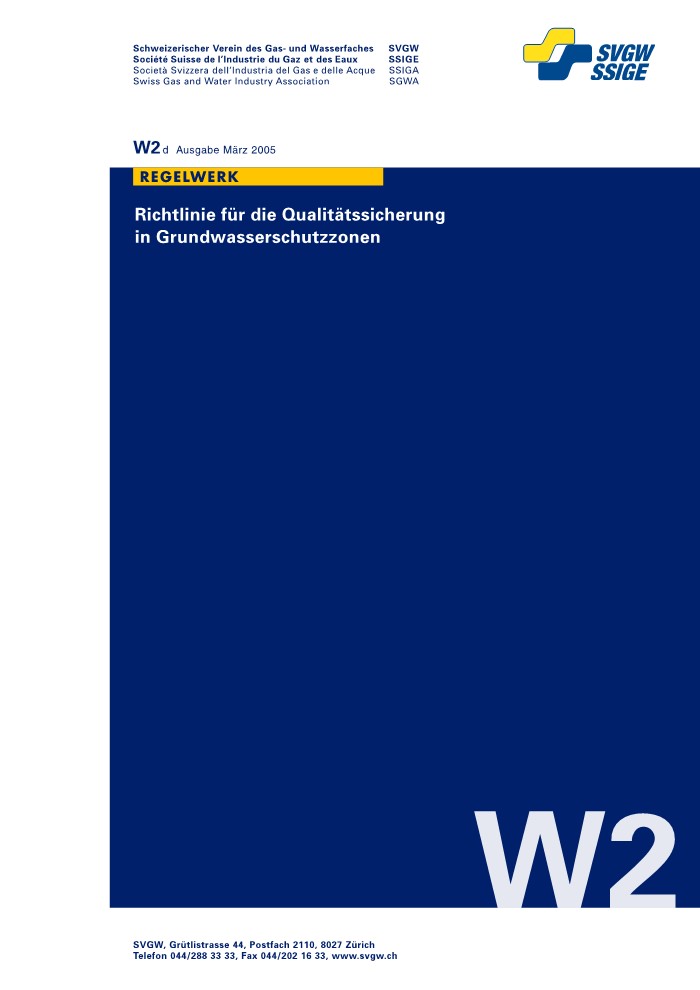 W2 d Richtlinie für die Qualitätssicherung in Grundwasserschutzzonen (1)