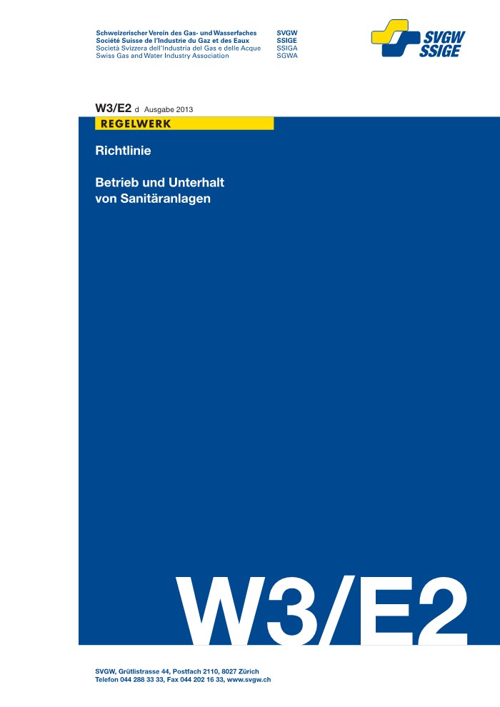 W3/E2 d Richtlinie; Betrieb und Unterhalt von Sanitäranlagen (1)