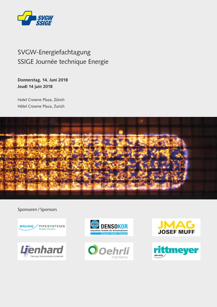 SSIGE Journée technique Energie 14 juin 2018, Zurich | SVGW-Energiefachtagung 14. Juni 2018, Zürich
