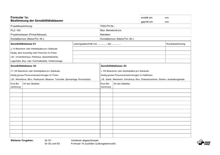 G1001 d Anhänge: Empfehlung für die Sicherheitsbeurteilung von Erdgasleitungen mit Betriebsdruck 1 bis 5 bar