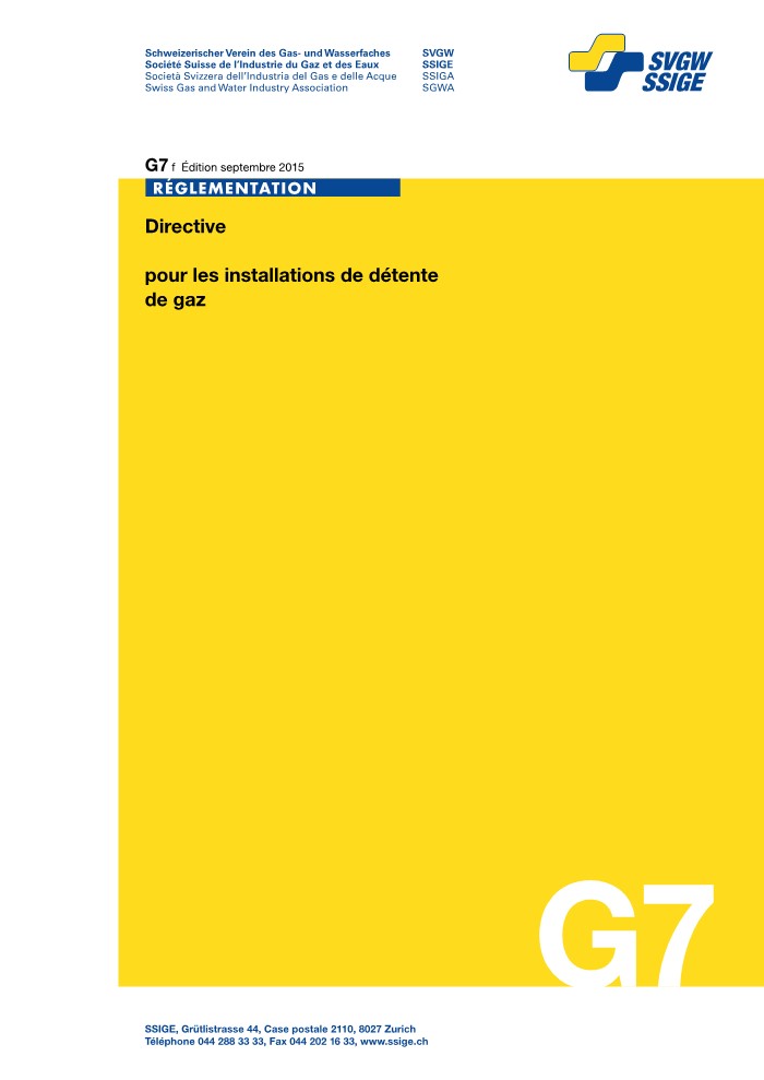 G7 f Directive pour les installations de détente de gaz (1)