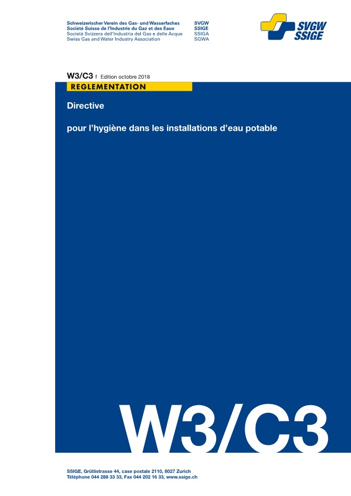 W3/C3 f Directive pour l'hygiène dans les installations d'eau potable (1)