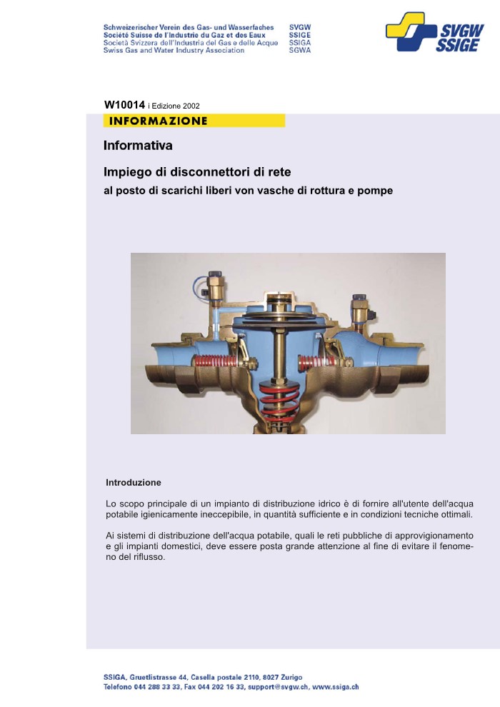 W10014 i Nota tecnica; Impiego di disconnettori di rete