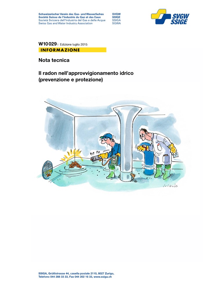 W10029 i Nota tecnica; Il radon nell'acqua potabile (prevenzione e protezione)
