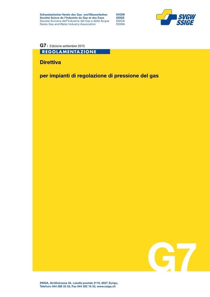 G7 i Direttiva per impianti di regolazione di pressione del gas (1)