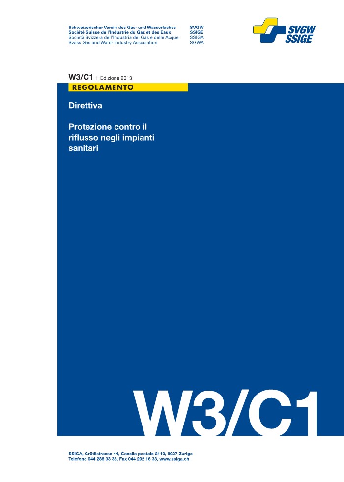 W3/C1 i Direttiva; Protezione contro il riflusso negli impianti sanitari (1)
