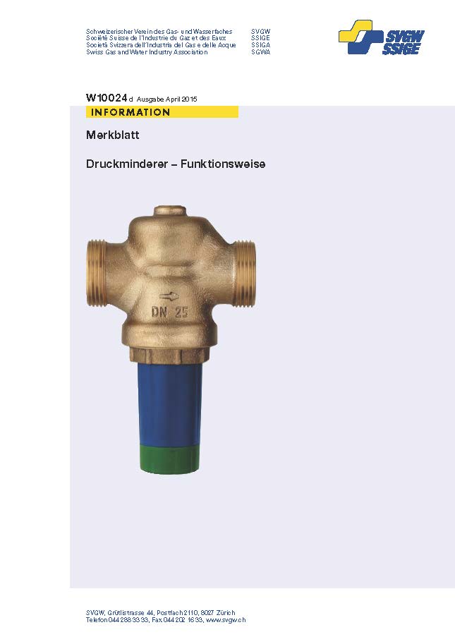 W10024 d Merkblatt; Druckminderer - Funktionsweise