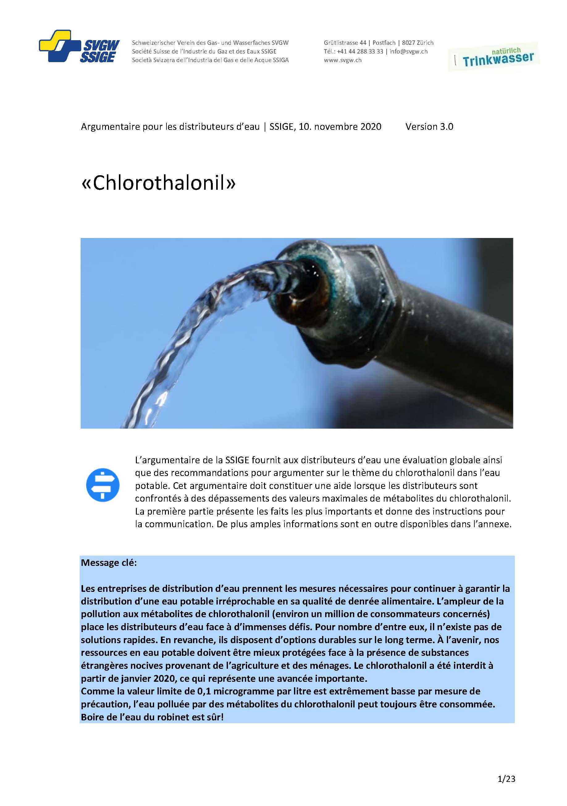 Argumentaire: «Chlorothalonil»