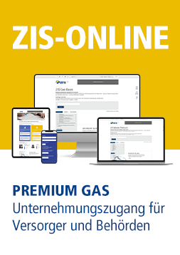 Online-Abo «ZIS Premium Gas» für Versorger und Behörden (min. Vertragsdauer 1 Jahr)