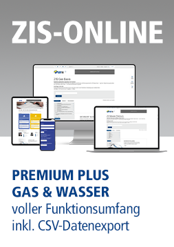 Online-Abo «ZIS Premium Plus Gas&Wasser» (Datenimport) für Versorger (min. Vertragsdauer 1 Jahr)