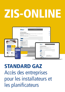Abonnement en ligne «ZIS Standard Gaz» pour les installateurs et les planificateurs