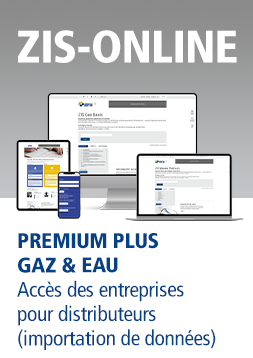 Abonnement en ligne «ZIS Premium Plus Gaz&Eau» (importation de données) pour distributeurs
