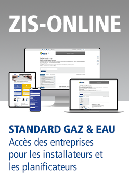 Abonnement en ligne «ZIS Standard Gaz&Eau» pour les installateurs et les planificateurs