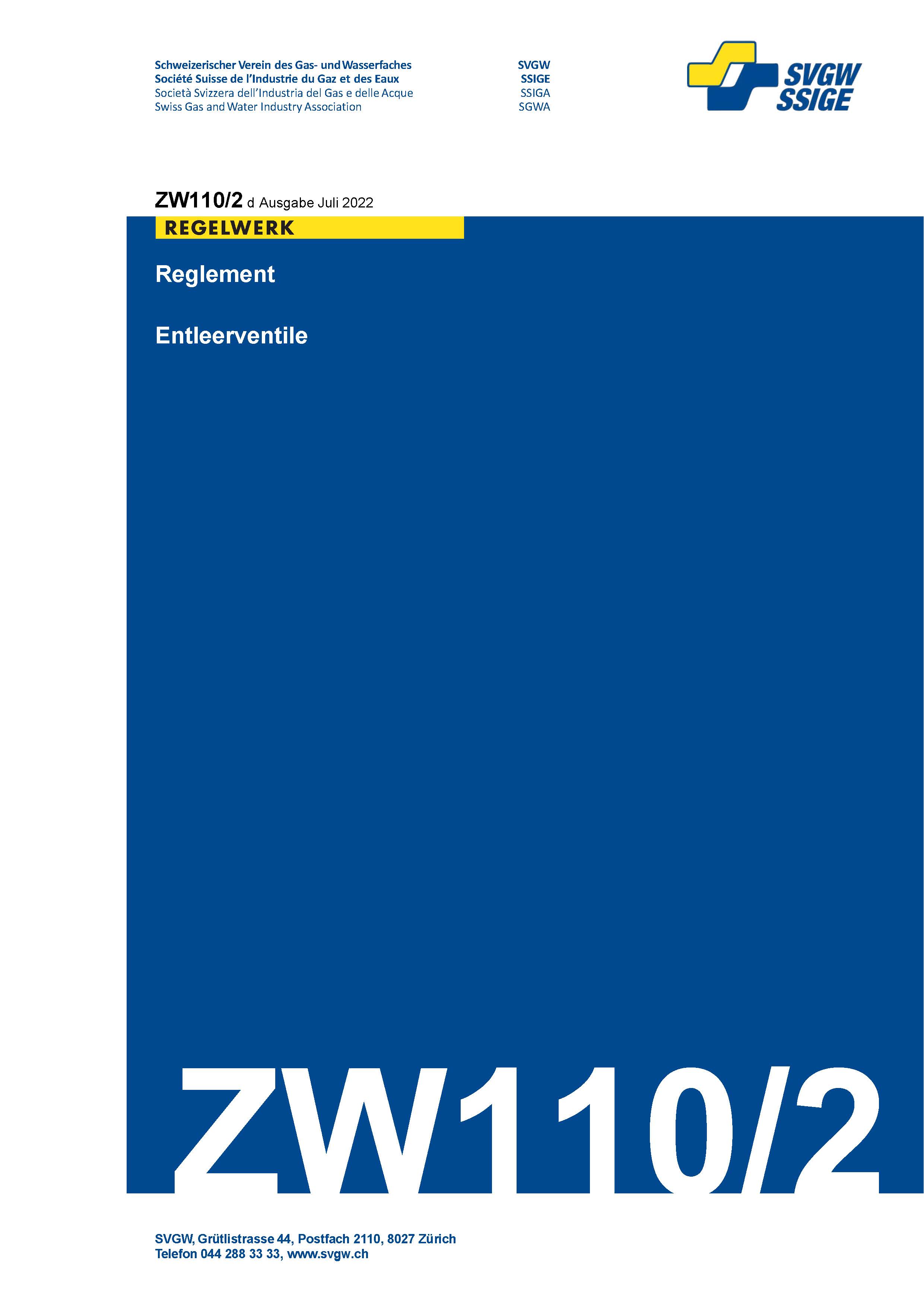 ZW110/2 d - Reglement; Entleerventile (PDF)