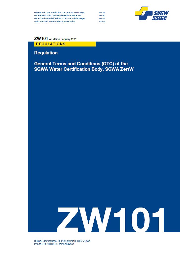 ZW101 e - Regulation; General Terms and Conditions of the SGWA water certification body, SGWA ZertW