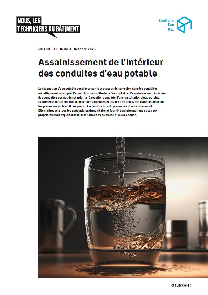 Notice technique; L'assainissement intérieur des conduites d'eau potable