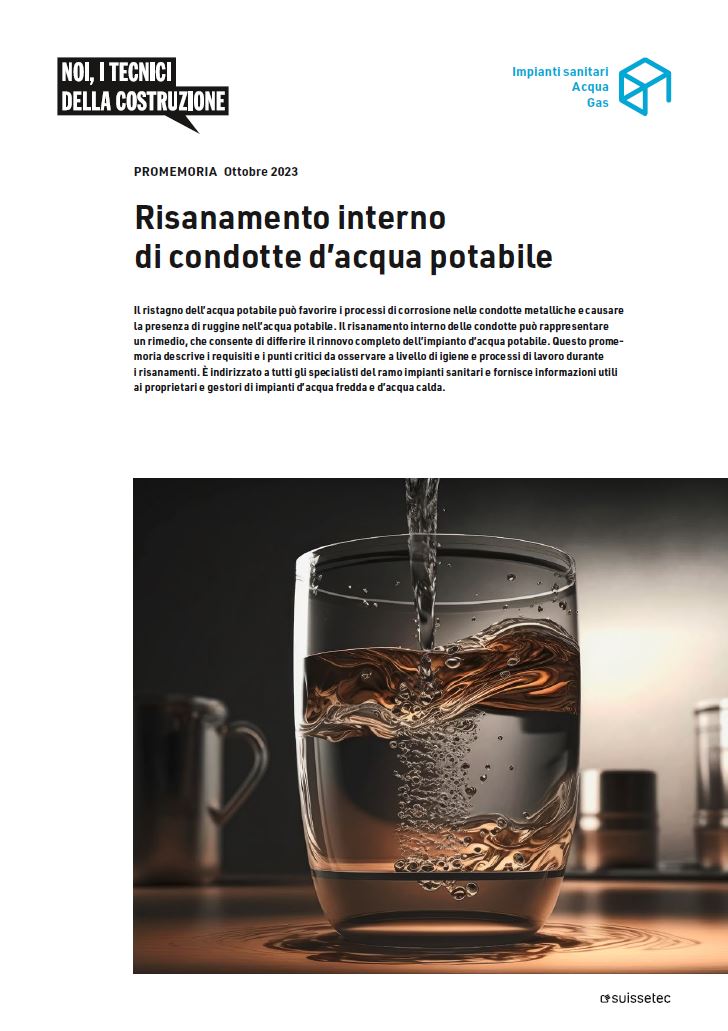 Promemoria; Risanamento interno dei tubi di condotte per l’acqua potabile