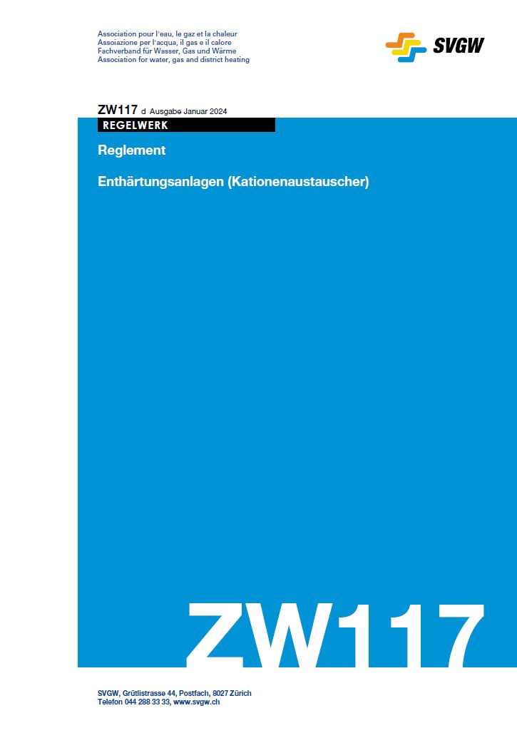 ZW117 d - Reglement; Enthärtungsanlagen – Kationenaustauscher
