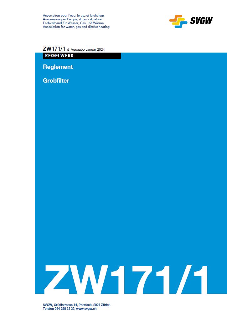 ZW171/1 d - Reglement; Grobfilter